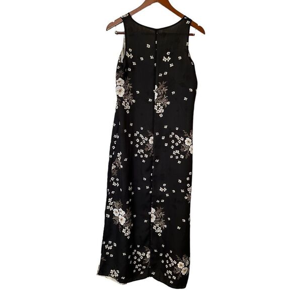 Floral Ditsy Versatile WimsyGoth Black Shift Maxi Sleeveless Boho Vintage Dress - Picture 4 of 13